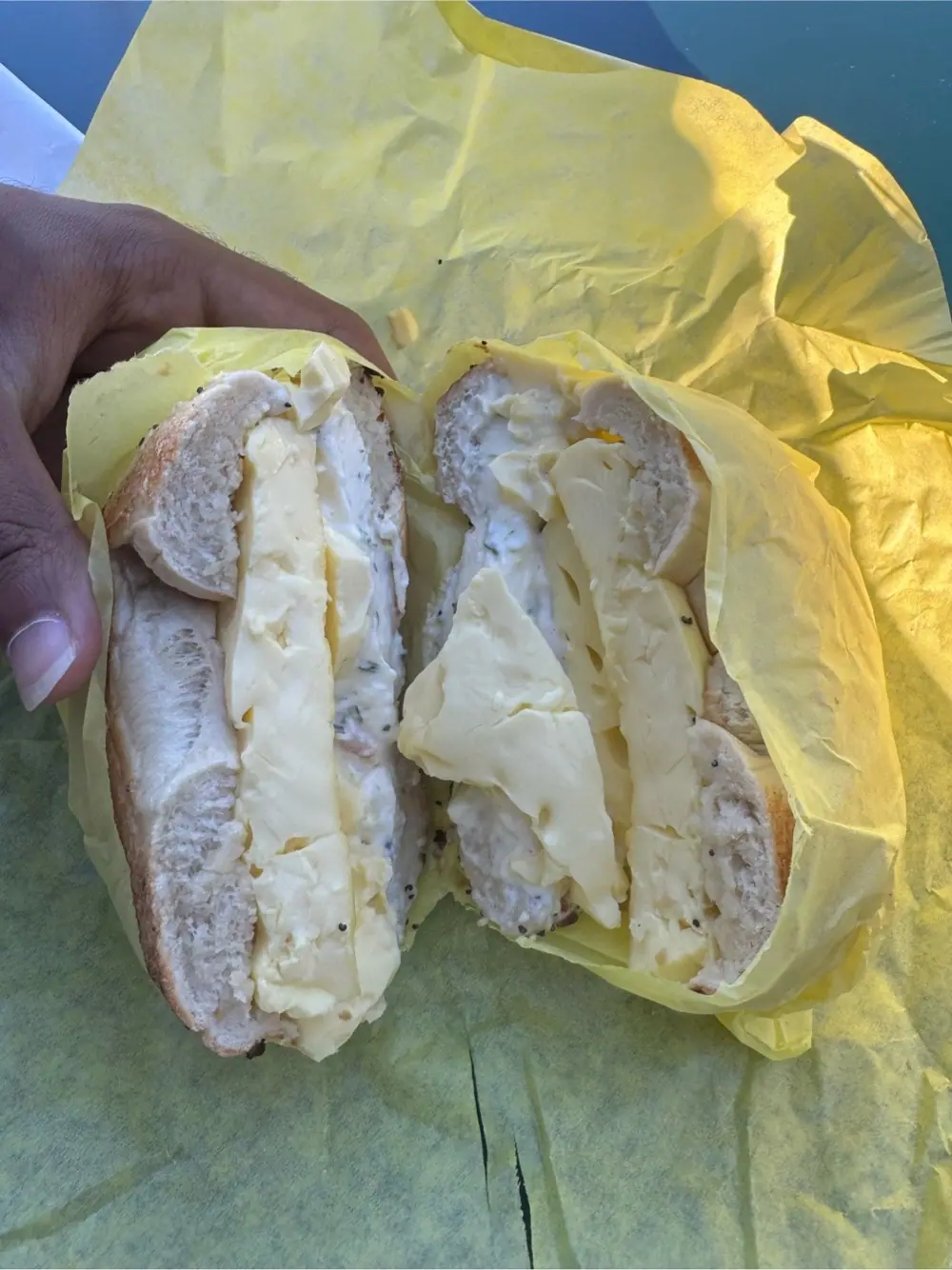 egg and cheese at House of Bagels