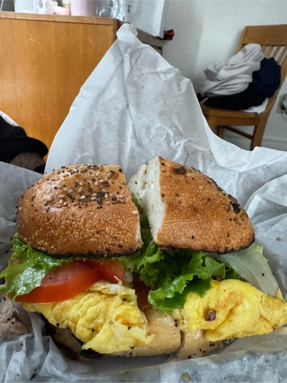bagel sandwich at Amer's Delicatessen