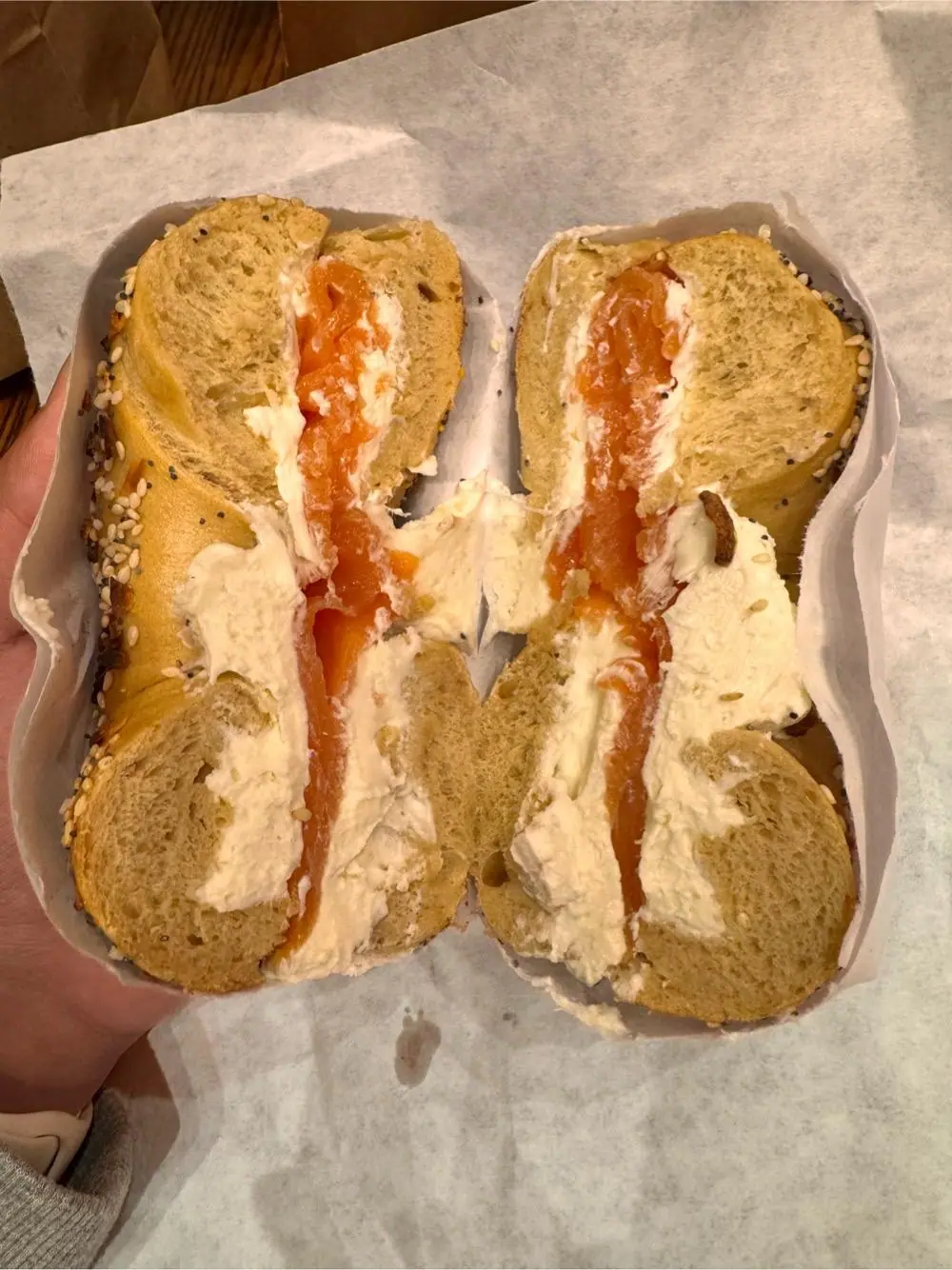 Lox bagel at Gotham Bagels - Magnificent Mile