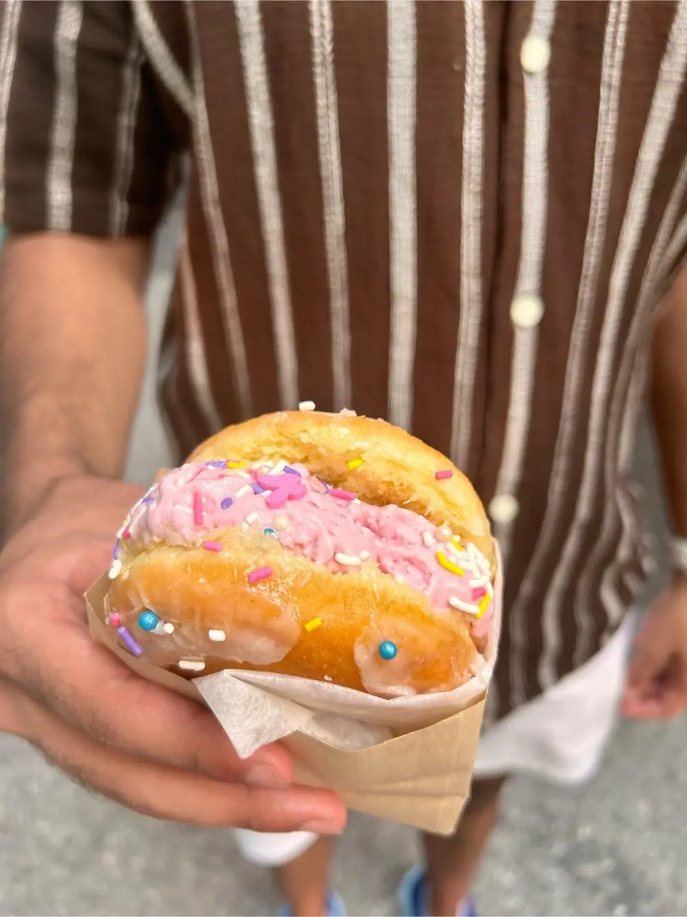 donut sandwich at Firecakes Donuts